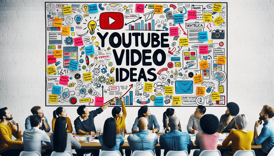 Illustration: Brainstorming kreativer YouTube-Videoideen mit Views-Kauf Option